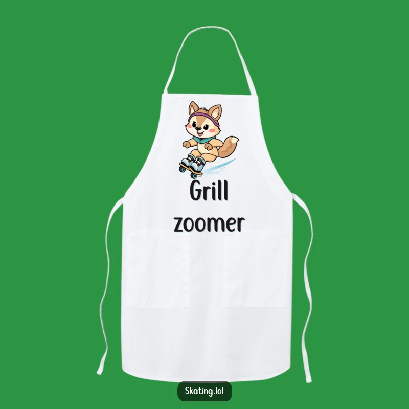 Funny Rollerblading Animal Apron - Comedic Kitchen Gift for Speed Lovers