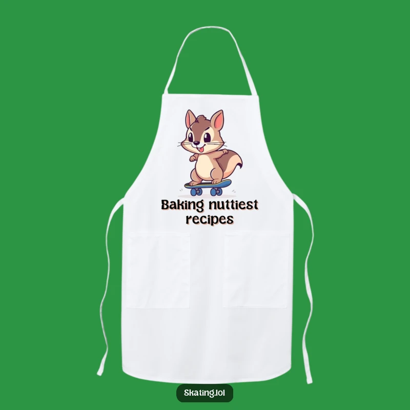 Funny Squirrel Skateboard Apron: Chef Squirrel's Determined Push, Gift