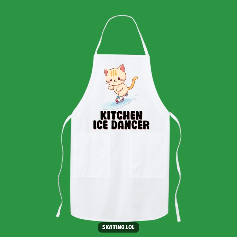 Funny Cat Ice Skating Apron: Cook with Adorable Feline Flair