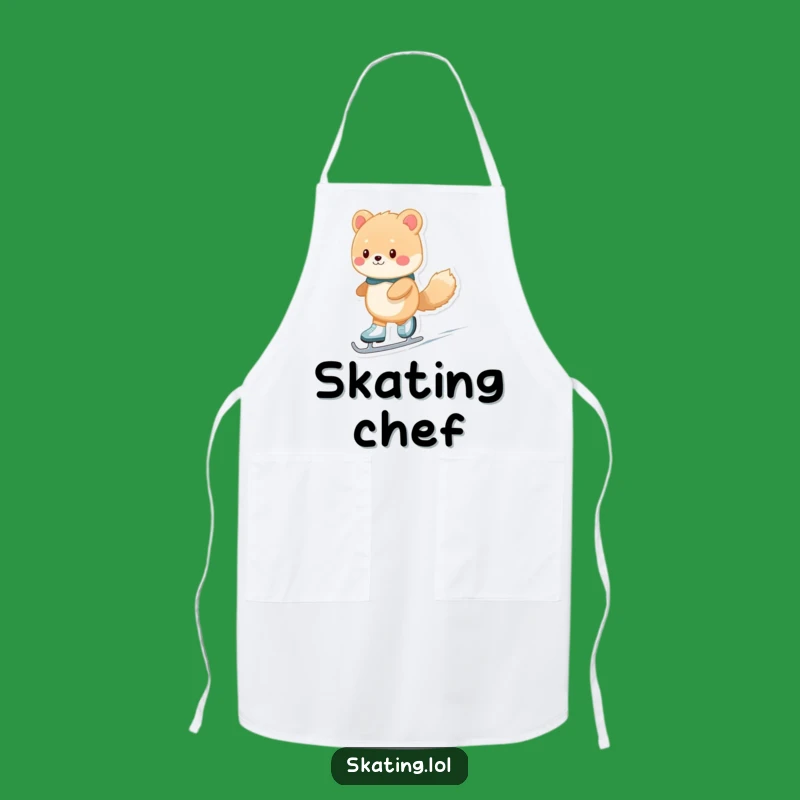 Funny Fuzzy Ice Skater Animal Apron - Comedic Kitchen Gift for Skaters