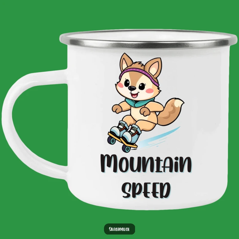 Durable Funny Rollerblading Animal Camping Mug - Comedic Gift for Outdoor Speed