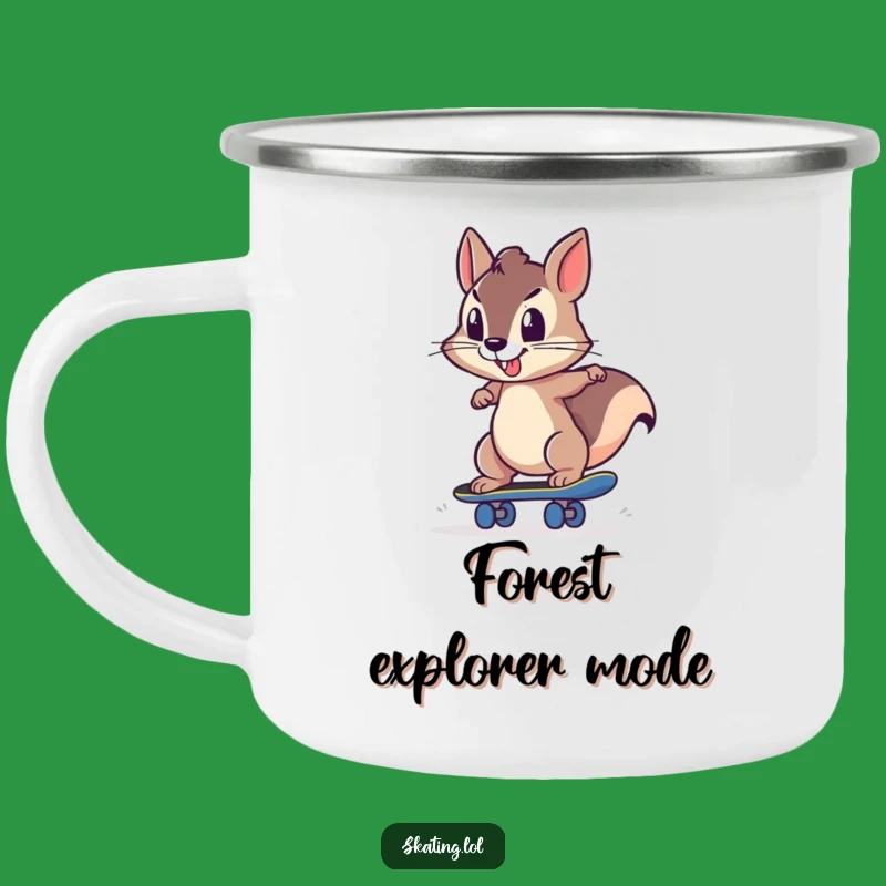 Funny Squirrel Skateboard Camping Mug: Trail Push Power, Gift