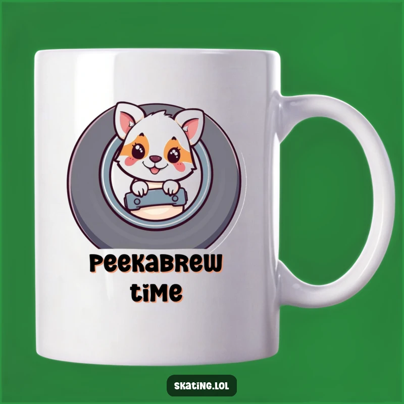 Funny Peek-a-Boo Skateboard Mug: Hilarious Surprise for Skaters, Perfect Gift