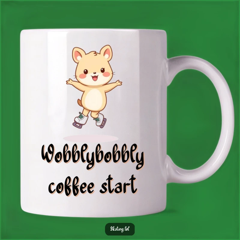 Funny Skating Animal Mug: Wobbly Pirouette Design - A Hilarious Gift for Skaters!
