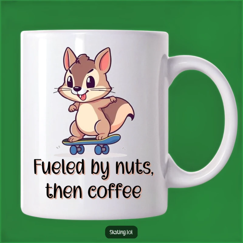 Funny Squirrel Skateboarder Mug: Determined Push-Off, Perfect Gift