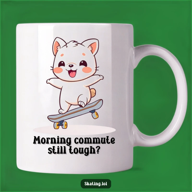 Funny Wobbly Skater Animal Mug: Adorable Balance for a Hilarious Gift