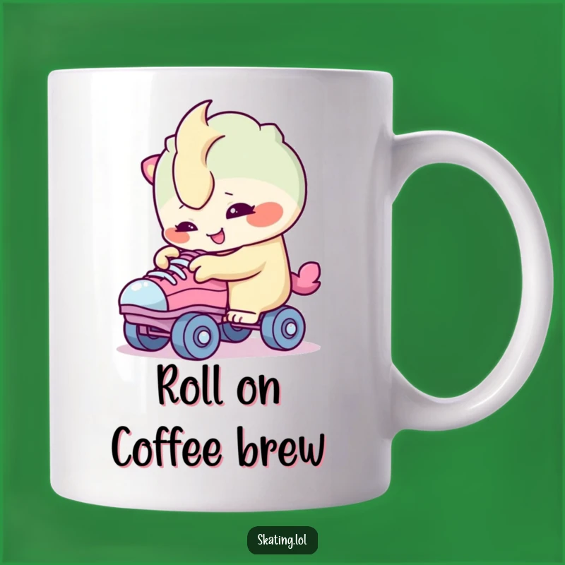 Funny Curious Skater Mug: Creature's Wheel Inspection Design, Perfect Funny Gift!