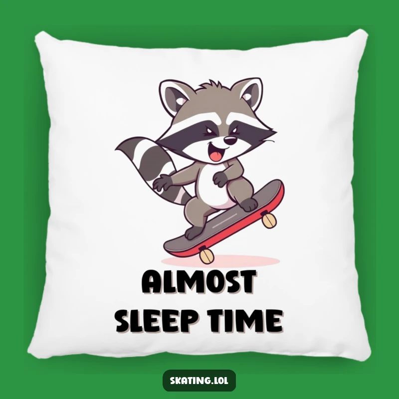 Funny Raccoon Skateboard Pillow: Cozy Chaos, Hilarious Comfort Gift