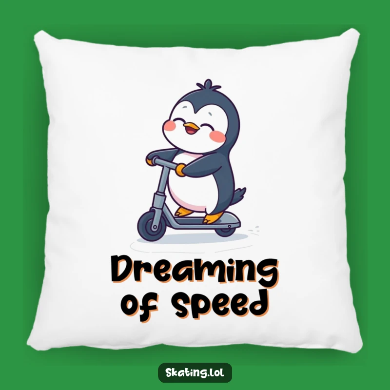 Funny Penguin Kick Scooter Pillow: Cozy Comfort with a Hilarious Design