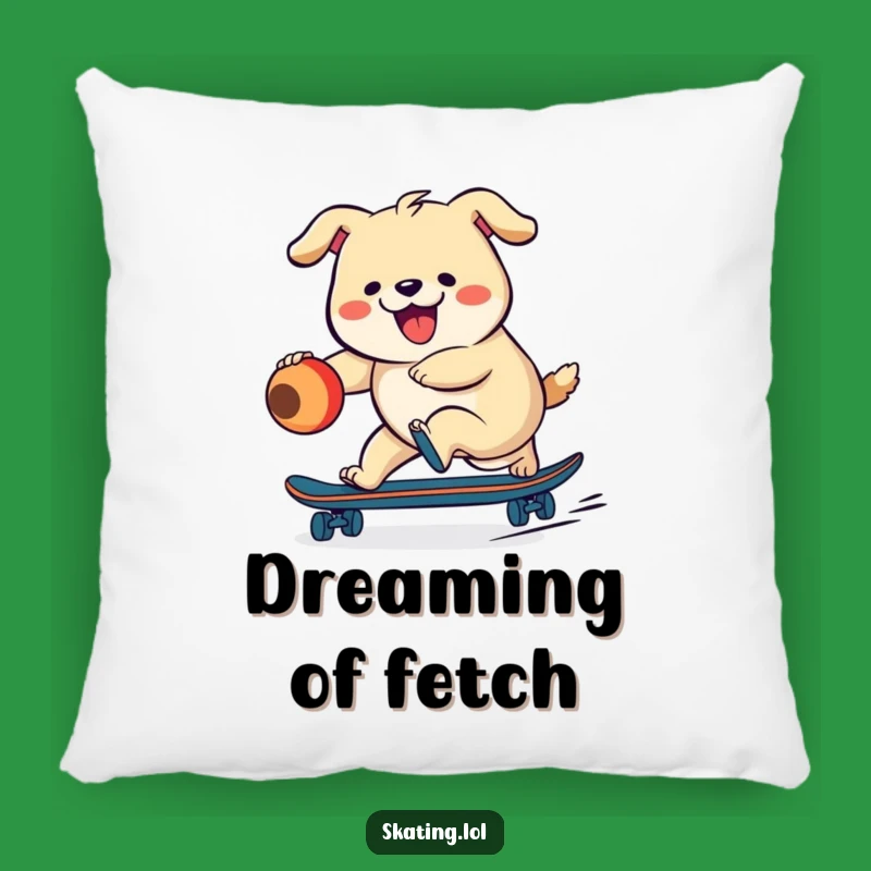 Funny Dog Skateboard Pillow: Cozy Pup Fun, Hilarious Comfort Gift