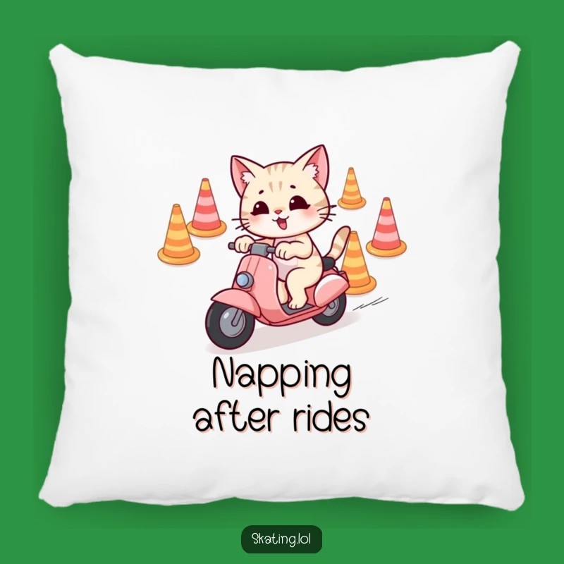 Funny Scooter Cat Pillow: Playful Comfort for Cat Lovers, Gift