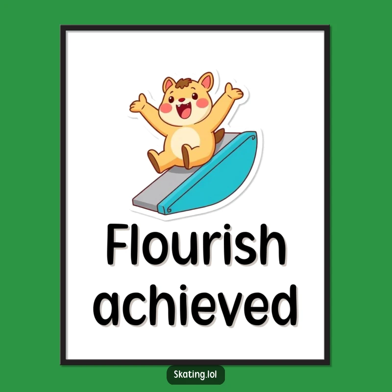 Funny Ramp Rider Animal Digital Art: Printable Triumph for Your Walls