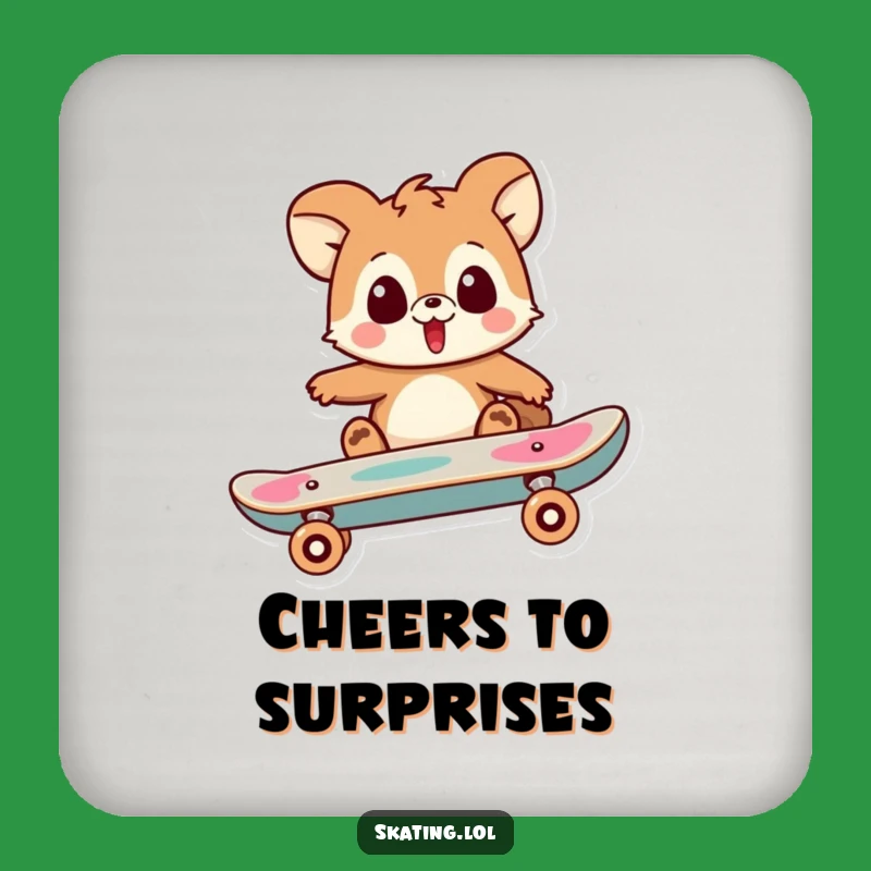 Funny Surprised Skater Animal Coasters: Protect Tables with Hilarious Reactions