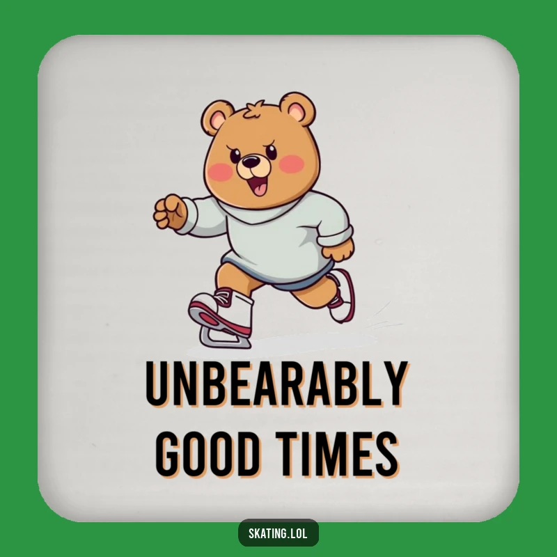 Funny Bear Skater Coaster: Protect Surfaces with Power, Funny Gift!