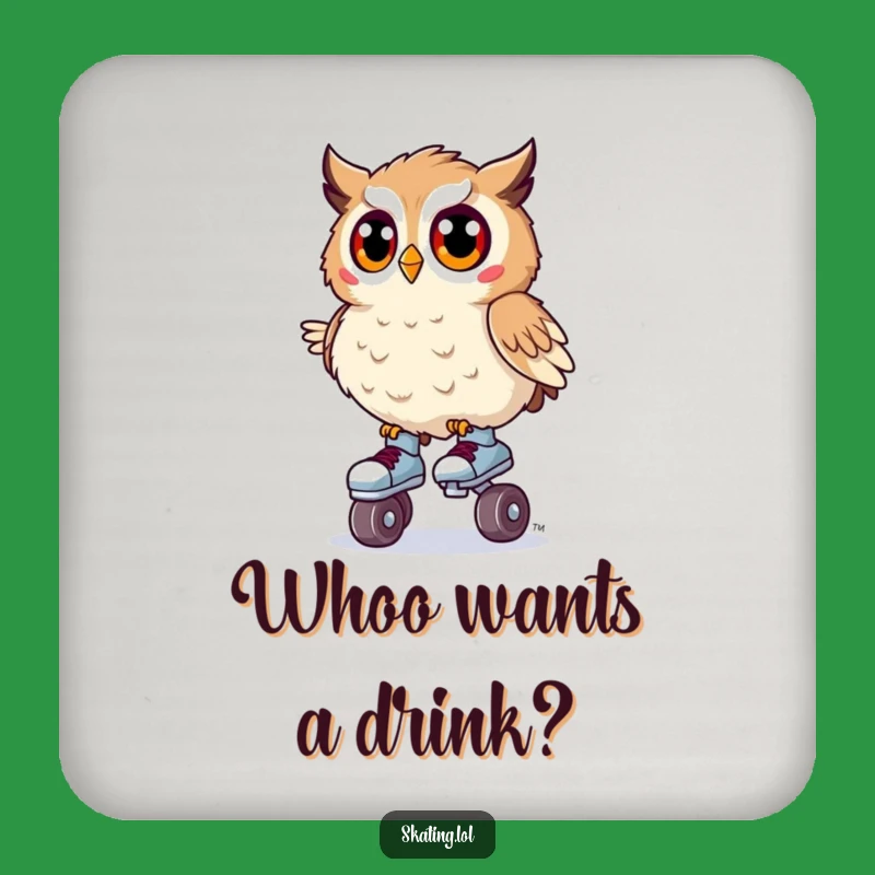 Funny Owl Roller Skates Coaster: Surprised Wobble, Protect Surfaces with Humor