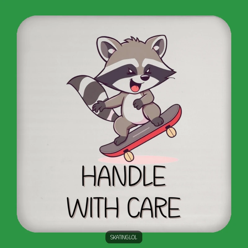 Funny Raccoon Skateboard Coaster: Wobbling Protection, Hilarious Gift
