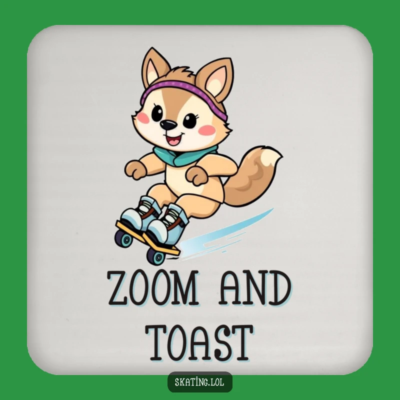 Funny Rollerblading Animal Drink Coaster - Comedic Protection for Surfaces