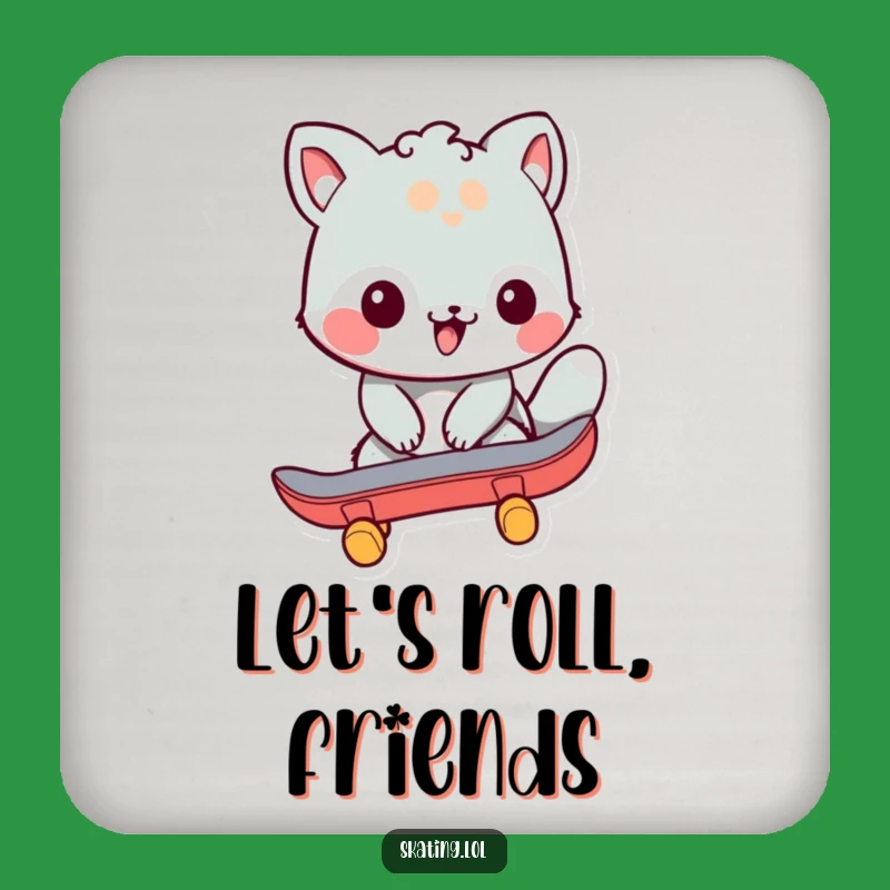 Funny Skate Push Coaster - Humorous Animal Gift for Skater Homes