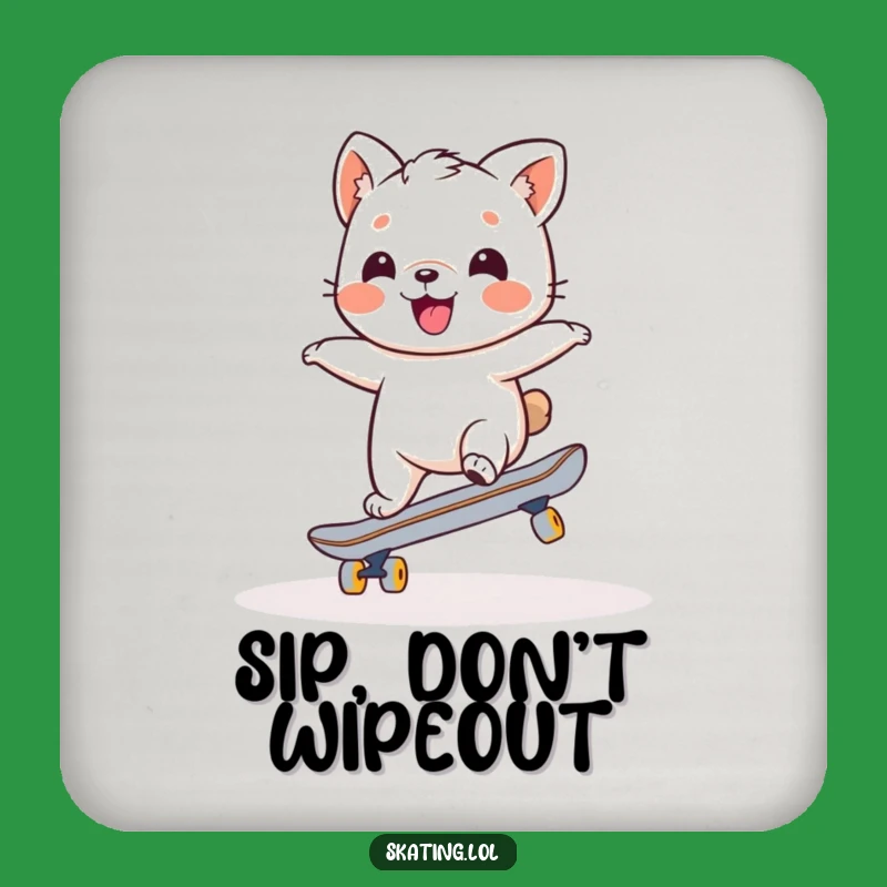 Funny Wobbly Skater Animal Coaster Set: Protect Tables with Hilarious Art