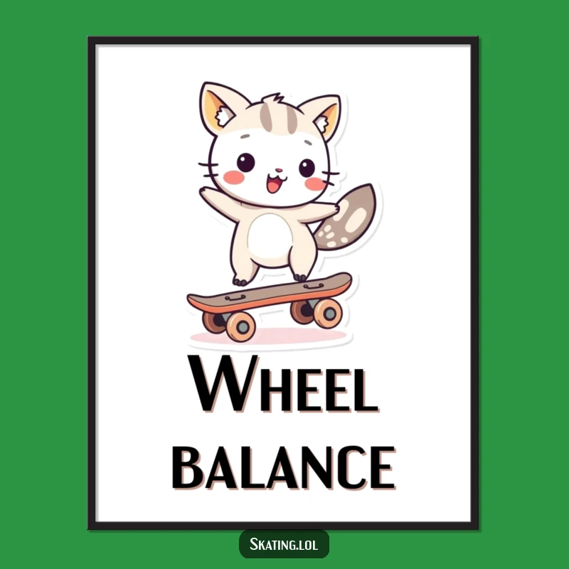 Funny Balancing Animal Poster - Comedic Wall Art for Skaters