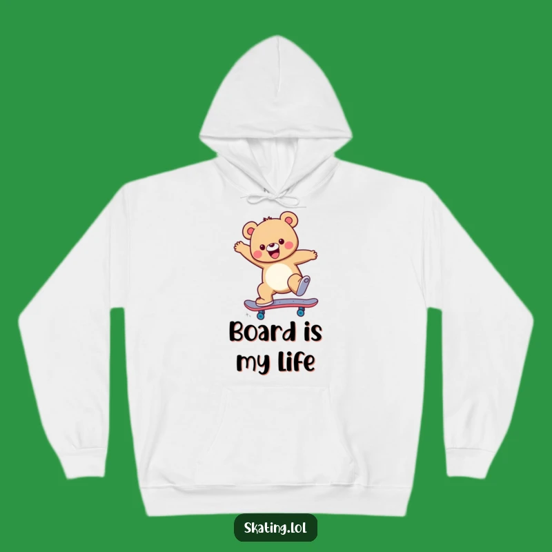 Cozy Funny Skateboard Bear Hoodie: Cheerful Jump Trick Warmth, Gift