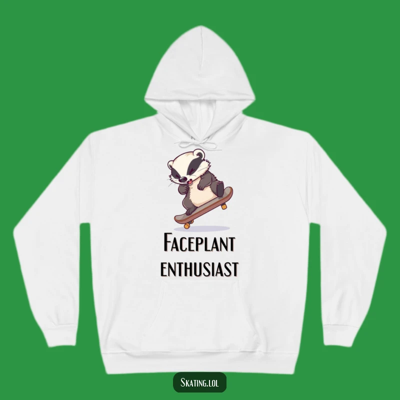 Funny Clumsy Badger Hoodie: Cozy and Hilarious Skater Style for Cool Weather