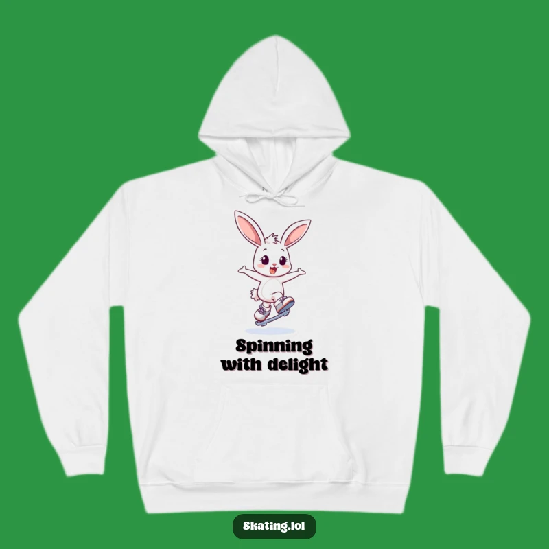 Funny Bunny Ice Skating Hoodie: Cozy Comfort with Bouncy Winter Fun
