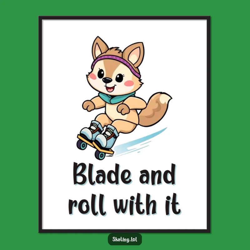 Funny Free Printable Wall Art: Rollerblade Animal Zoom, Downloadable Decor