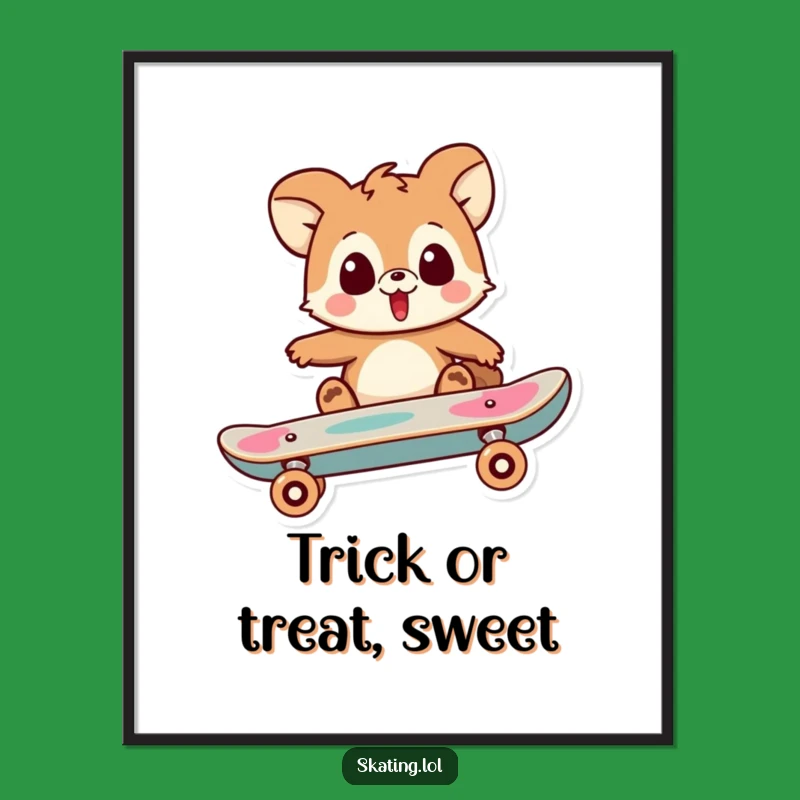 Free Printable Wall Art: Surprised Skater Animal, Quirky Downloadable Decor!