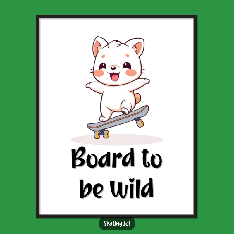 Free Printable Wall Art: Wobbly Skater Animal, Hilarious Downloadable Decor!