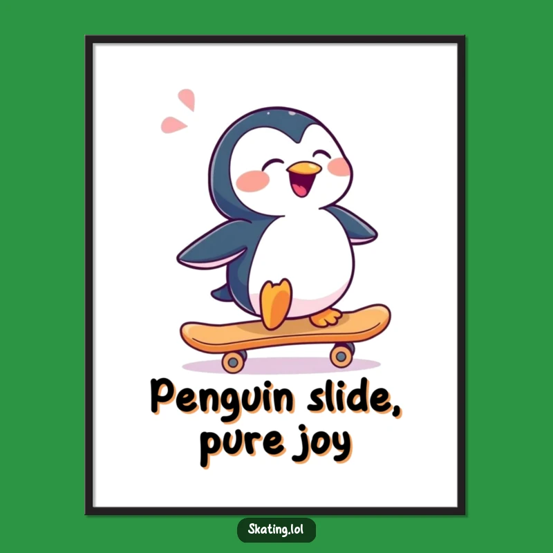 Funny Free Printable Wall Art: Chill Penguin Skater - Downloadable Decor!