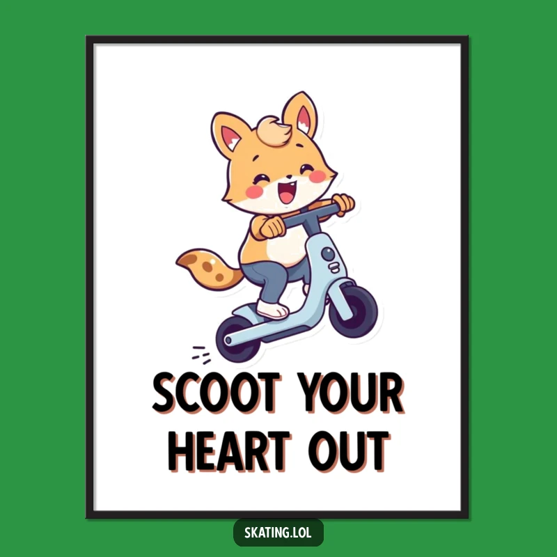 Funny Free Printable Wall Art: Scooter Trick Animal, Downloadable Poster