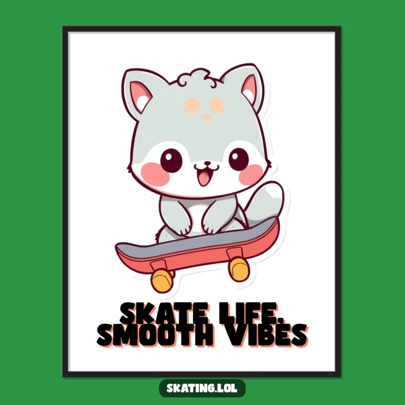 Funny Free Printable Wall Art: Skating Animal, Cool Push-Off, Downloadable Decor!