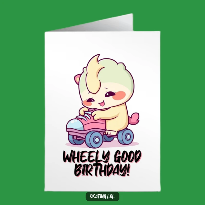 Free Printable Birthday Card: Curious Skater Creature, Hilarious Downloadable Gift