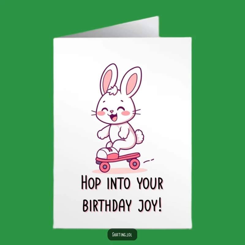 Free Printable Bunny Birthday Card: Fun Downloadable Gift for Roller Skating Fans!