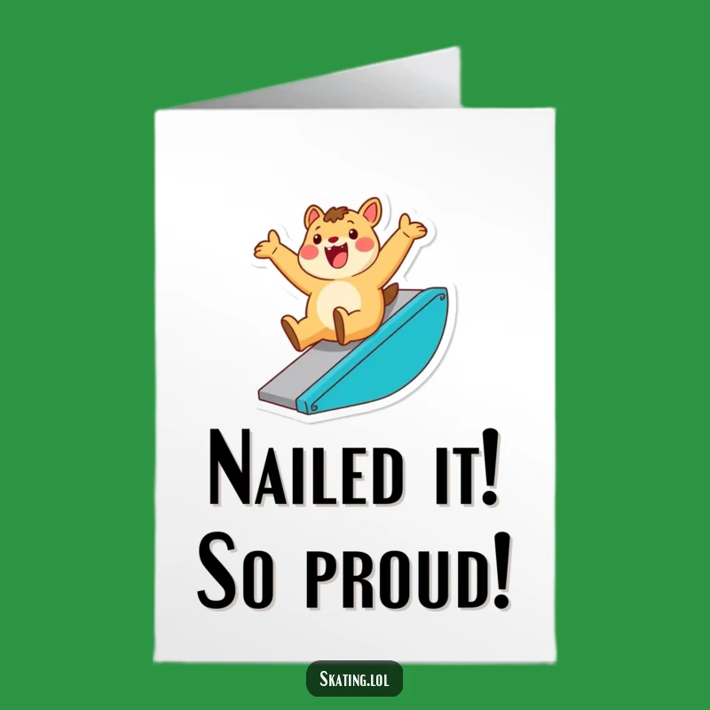 Free Printable Congrats Card: Ramp Rider Animal's Triumphant Slide!