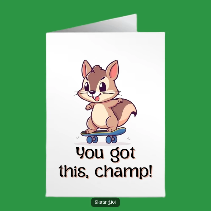 Free Printable Congrats Card: Squirrel Skater - Funny Downloadable!