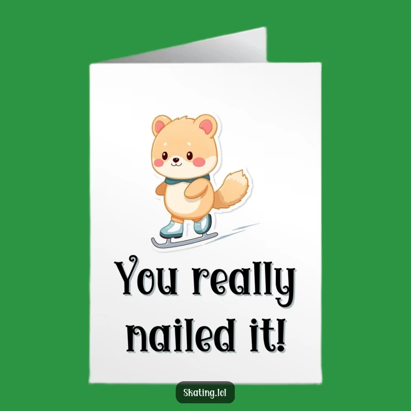 Free Printable Congratulations Card: Smooth Skating Animal, Funny Downloadable Gift