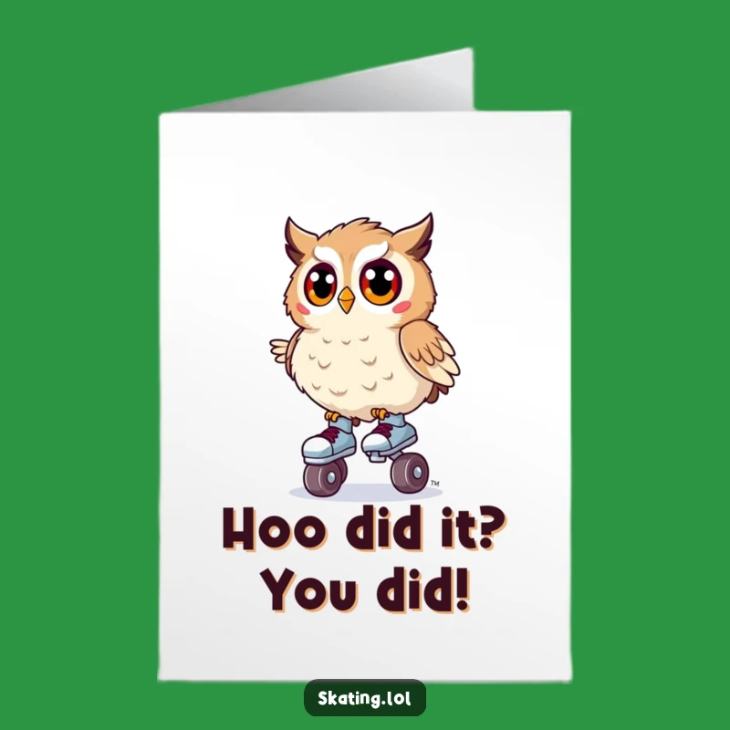 Free Printable Congrats Card: Surprised Owl Skater, Hilarious Downloadable Gift!