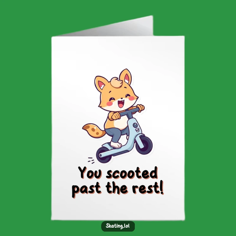 Free Printable Congrats Card: Scooter Trick Animal, Funny Downloadable Gift