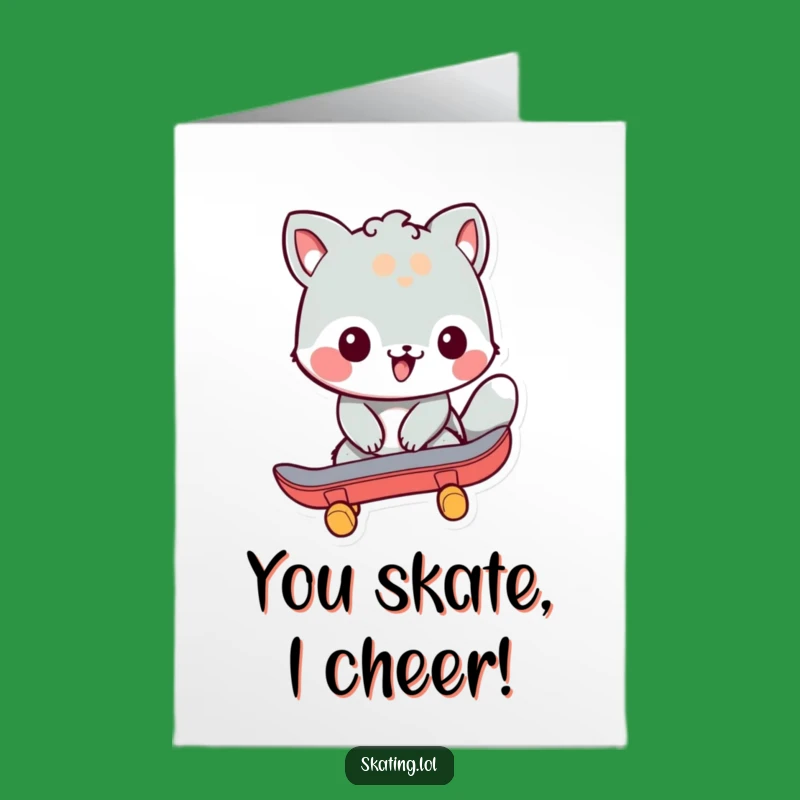 Free Printable Congrats Card: Skating Animal, Speedy Success, Funny Downloadable Gift!