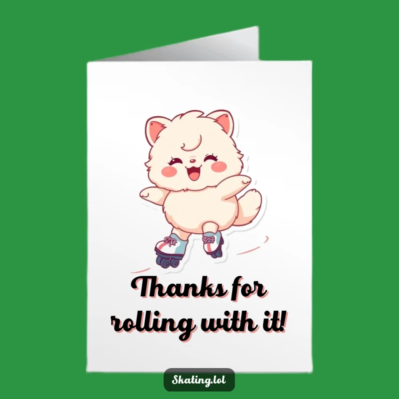 Free Printable Funny Thank You Card: Roller Skating Animal Gratitude Downloadable Gift
