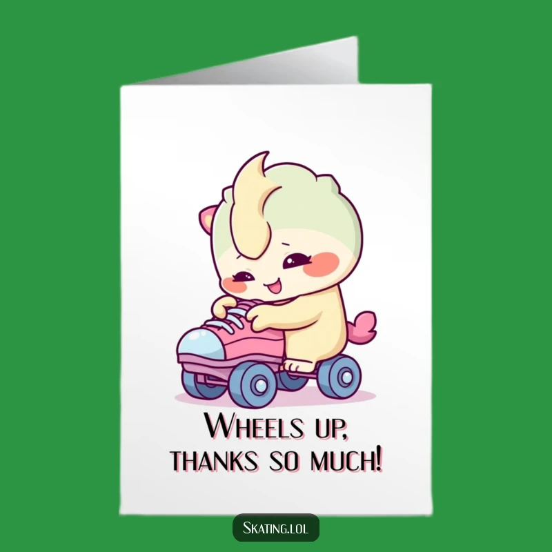 Free Printable Thank You Card: Curious Skater Creature, Hilarious Downloadable Gift