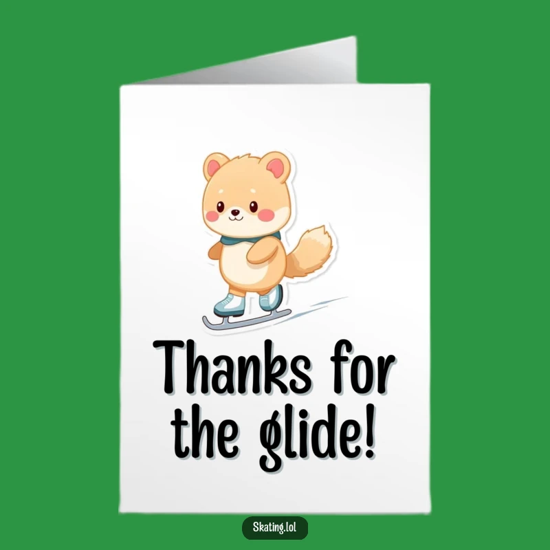 Free Printable Thank You Card: Ice Skating Animal, Heartfelt Funny Downloadable Gift