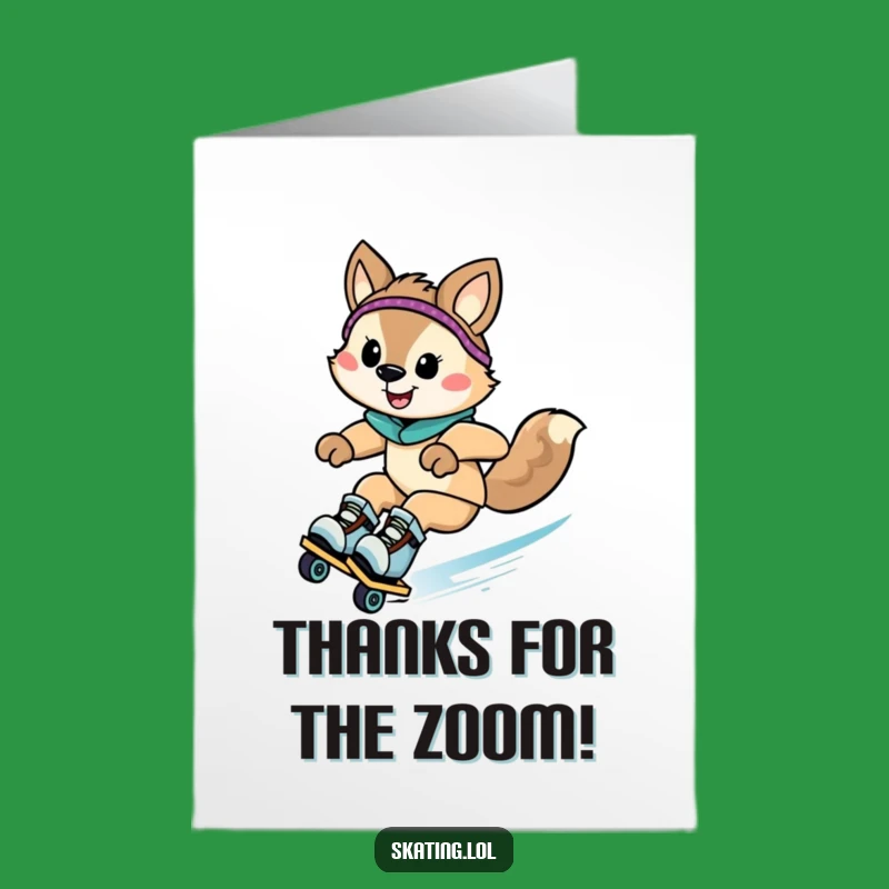 Free Printable Thank You Card: Rollerblade Animal Zoom, Funny Downloadable Gift