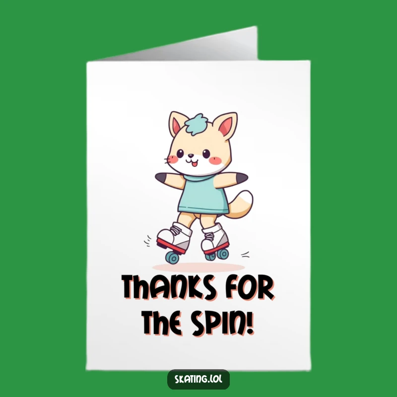 Free Printable Thank You: Roller Skating Animal Spin, Funny Downloadable Gift