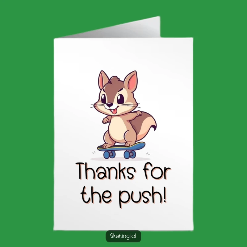 Free Printable Thank You Card: Squirrel Skater - Funny Appreciation!