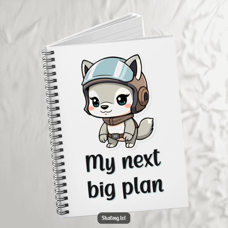 Funny notebook featuring a determined animal in a helmet, perfect for jotting down notes with a humorous, adventurous spirit.