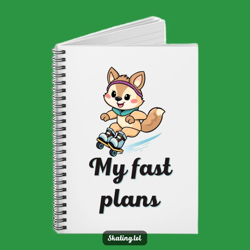 Funny Rollerblading Animal Notebook - Comedic Journal for Ideas on the Go