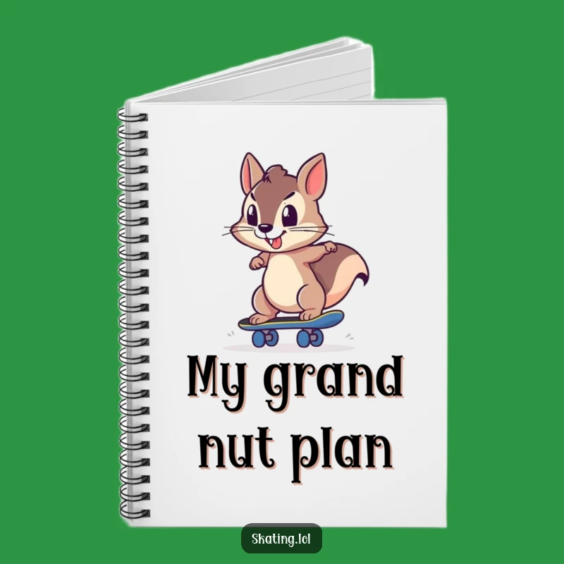 Funny Squirrel Skateboard Notebook: Jot Down Determined Plans, Gift